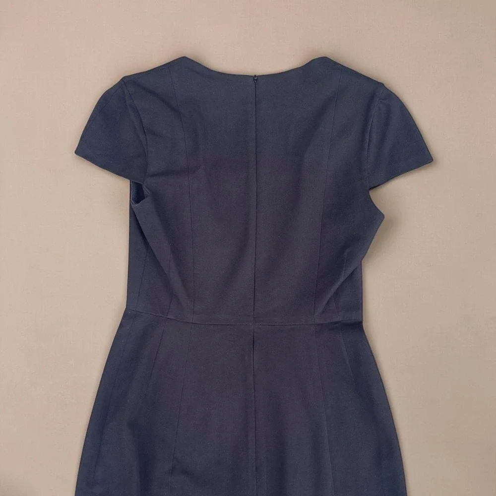 Banana Republic Black Square Neck Sheath Dress Size 6 Stretch LBD